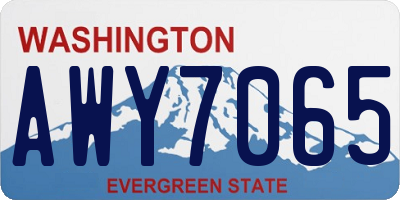 WA license plate AWY7065
