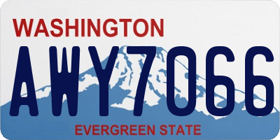 WA license plate AWY7066
