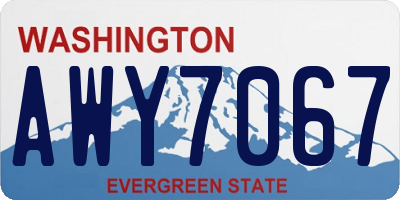 WA license plate AWY7067