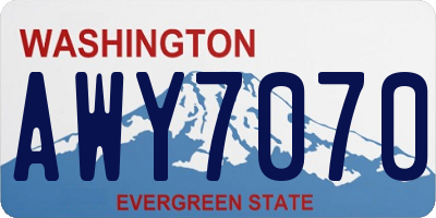 WA license plate AWY7070