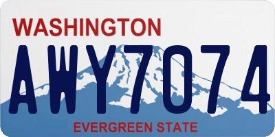 WA license plate AWY7074