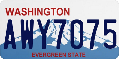 WA license plate AWY7075