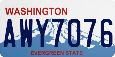 WA license plate AWY7076