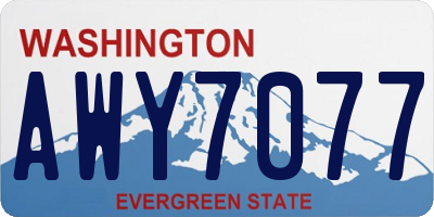 WA license plate AWY7077