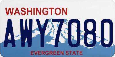 WA license plate AWY7080