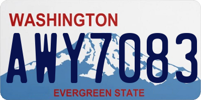 WA license plate AWY7083