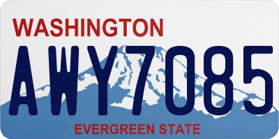 WA license plate AWY7085