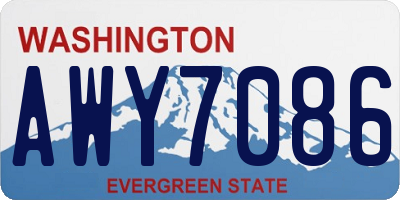 WA license plate AWY7086