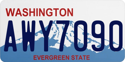 WA license plate AWY7090