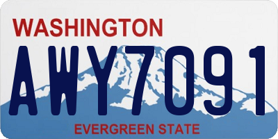 WA license plate AWY7091