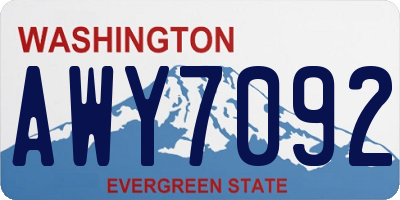 WA license plate AWY7092