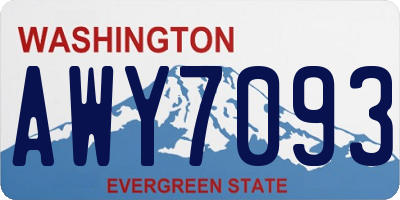 WA license plate AWY7093