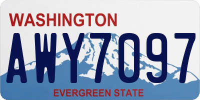 WA license plate AWY7097