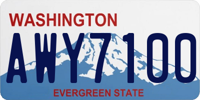 WA license plate AWY7100