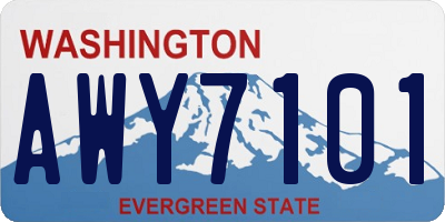 WA license plate AWY7101
