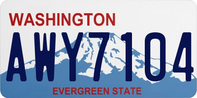 WA license plate AWY7104