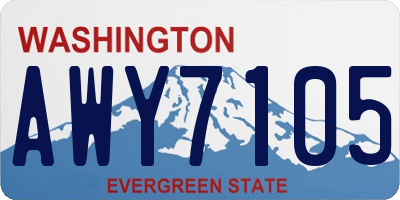 WA license plate AWY7105