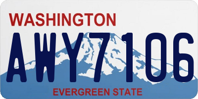WA license plate AWY7106