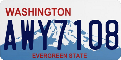 WA license plate AWY7108
