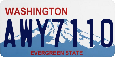 WA license plate AWY7110