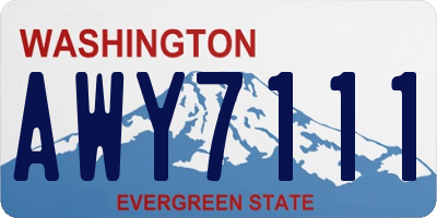 WA license plate AWY7111