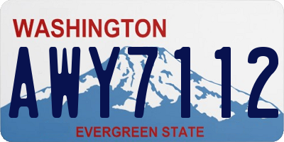 WA license plate AWY7112