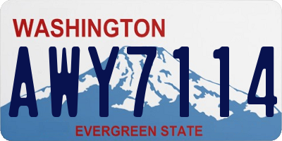 WA license plate AWY7114