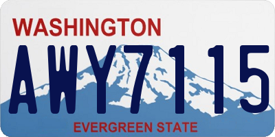 WA license plate AWY7115