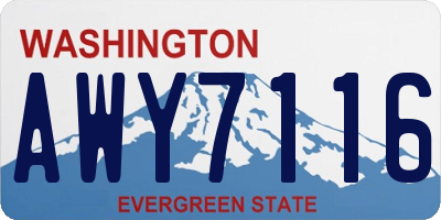 WA license plate AWY7116