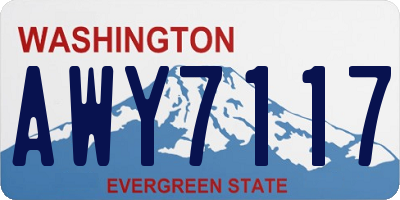 WA license plate AWY7117