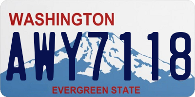 WA license plate AWY7118
