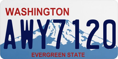 WA license plate AWY7120
