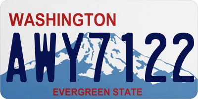 WA license plate AWY7122