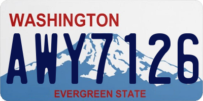 WA license plate AWY7126