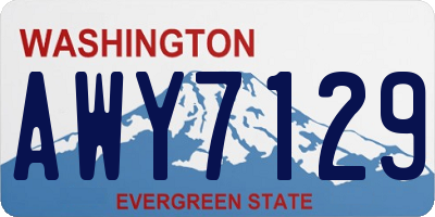 WA license plate AWY7129