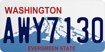 WA license plate AWY7130
