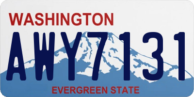 WA license plate AWY7131