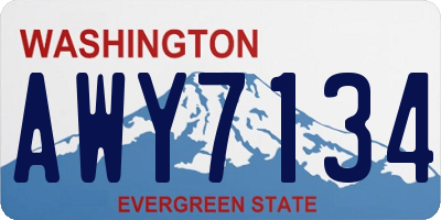 WA license plate AWY7134