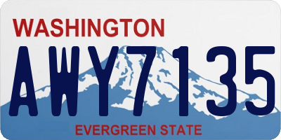 WA license plate AWY7135