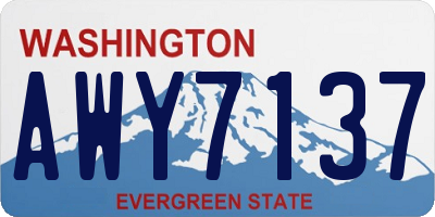 WA license plate AWY7137