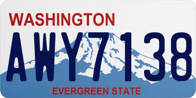 WA license plate AWY7138