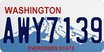WA license plate AWY7139