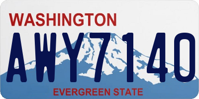 WA license plate AWY7140