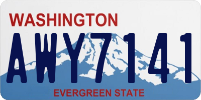 WA license plate AWY7141