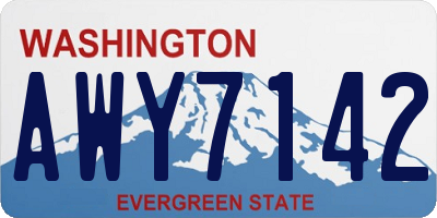 WA license plate AWY7142