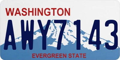 WA license plate AWY7143
