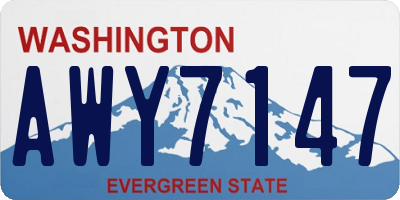 WA license plate AWY7147