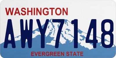 WA license plate AWY7148
