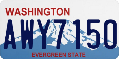 WA license plate AWY7150