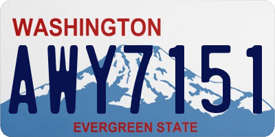 WA license plate AWY7151